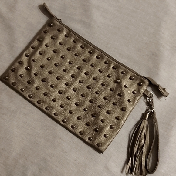 Atmosphere Pewter Gunmetal Studded Wristlet/Clutch - Picture 1 of 5